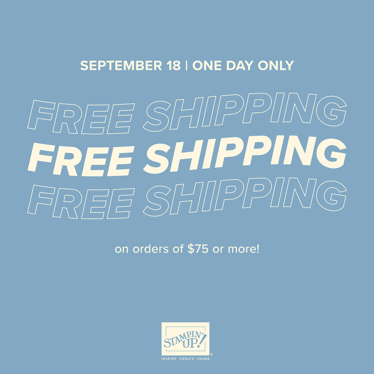 Tomorrow is Free Shipping Blue Line Stamping